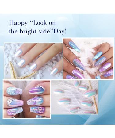 PrettyDiva Chrome Nail Powder Set - 7 Colors Pearl Aurora Metallic Nail Pigment Kit for Mirror Effect Manicure - Buy Online on GoSupps.com