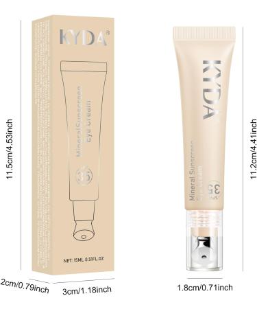 KYDA Mineral Sunscreen Eye Cream Tan SPF 35 Undereye Brightener Concealer Full Coverage Eyes Primer Controlled Applicator Blendable Formul  - Buy Online on GoSupps.com