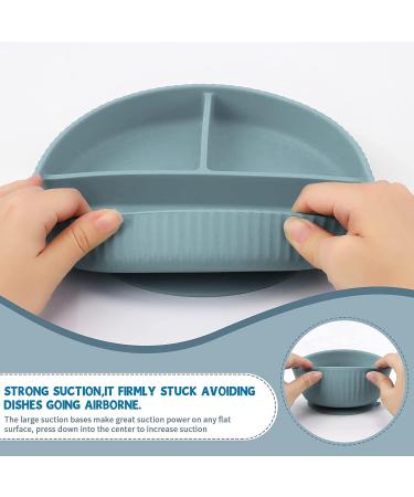 Baby Feeding Set - Silicone Bib, Suction Bowl, Spoon, Fork - Toddler Utensils - 6 Months (Light Blue) | Baby Led Weaning Supplies - Buy Online on GoSupps.com