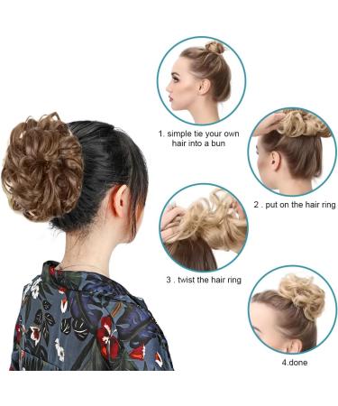 CPJJ 1 item Fluffy meatball head Hair ponytail extension Fake ponytail Hairpiece Hair Ribbon Ponytail Extensions Hair Extensions Wavy Curly Messy Hair Bun Extensions Donut Hair Chignons(B) - Buy Online on GoSupps.com