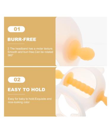 Toyvian Toddler Teething Toys 3-Pack - Baby Nursing and Silicone Wrist Toys in Yellow - 10.8x10.5x10.5cmx3pcs - Buy Online on GoSupps.com