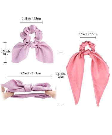 Satin Scarf Hair Scrunchies Set - Funtopia 10Pcs Ribbon Bow Scrunchies | Includes 5 Satin Hair Scarf & 5 Bunny Ear Scrunchies | Soft Hair Ties for Women and Girls - Buy Online on GoSupps.com