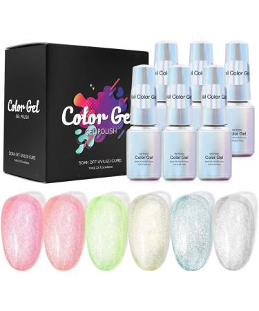  ZASCHMOY Cat Eye Gel Polish 7ml 6 Colors Soak Off Nail Polish Long Lasting 30 Days Odorless Organic Texture with Bleach Effect for Manicure and Nail Art - Buy Online on GoSupps.com