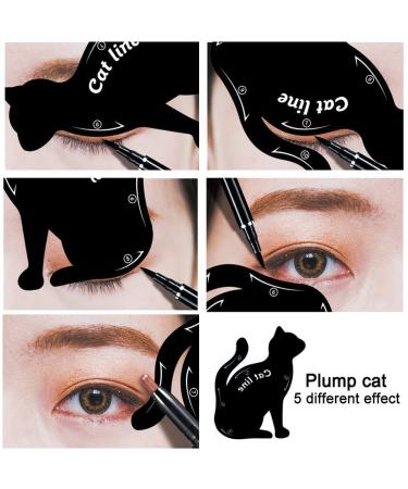 Cat Eyeliner Stencils - 2 Pcs Matte PVC Smoky Eyeshadow Applicators | Cat Shape Eye liner & Eye Shadow Guide Tool - Buy Online on GoSupps.com