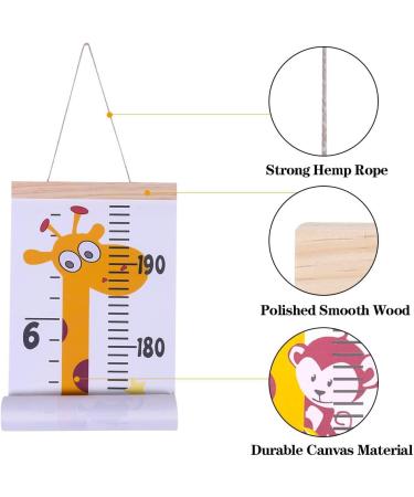Taicanon Baby Height Growth Chart Cute animal Pattern Growth Chart for Kids Wall Hanging Measuring Ruler Removable Canvas and Wood Bedroom Nursery Wall Decoration - Buy Online on GoSupps.com