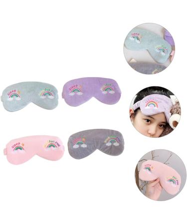 4pcs Rainbow Eye Blindfold Set - Fabric Elastic Eye Mask for Girls - Rainbow Print Hairband - Buy Online on GoSupps.com