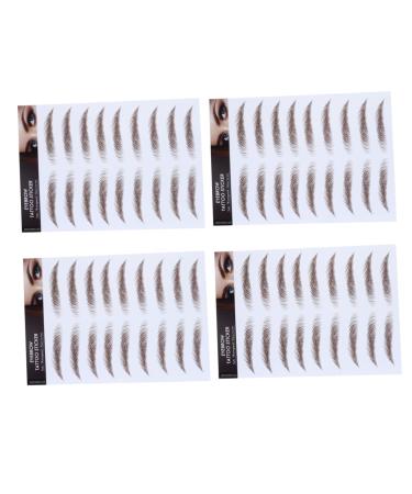 Healeved Fake Eyebrow Stickers 4pcs Eyebrow Stickers Authentic Eyebrows Hair 4d Transfer Stickers Water Transfer Paper with Ink