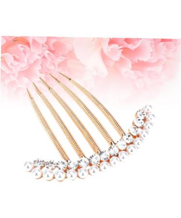 DOITOOL Gold Decor Headwear for Women Rhinestone Headpiece Crystal Decor Alloy Comb Wedding Decoration Bling Decor Pearl Side Comb Floral Decor Bridal Comb Barrette Headgear Hair Bride - Buy Online on GoSupps.com