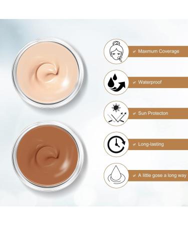 Tattoo Concealer Waterproof Tattoo Cover Up Makeup Two-Tone Skin Concealer for Scars Acne Dark Spots on Body for Legs for Men and Women - Buy Online on GoSupps.com