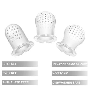 PandaEar 6 Pack 3 Sizes Toddler Silicone Pouch with Pacifier Protector Boxes for Baby Fruit Food Feeder| Universal Accessories| Transparent| BPA Free - Buy Online on GoSupps.com