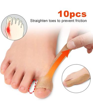 10 Pcs Turf Toe Straps - Pain-Relieving Brace for Arthritis, Hallux Limitus, Turf Toe, and Fractures - Buy Online on GoSupps.com