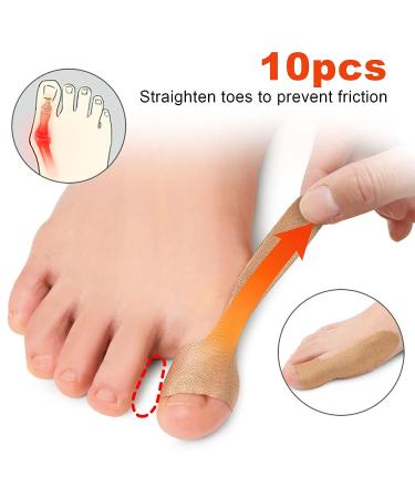 Turf Toe Straps 10 Pcs - Antiabrasion Big Toe Tape for Injuries - Soft Skin Friendly Adhesive Toe Straighteners - Buy Online on GoSupps.com
