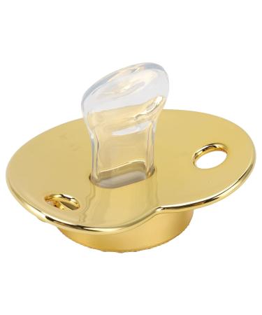 Luxury Baby Pacifier - Soft Silicone Nipple with Chain Clip for Newborns 6-18 Months - Gold - Buy Online on GoSupps.com