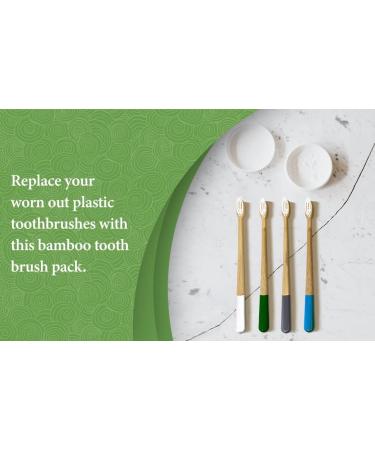Dental Lace Bamboo Toothbrush Set - 4 Pack of Soft Castor Oil Bristle Brushes - Buy Online on GoSupps.com