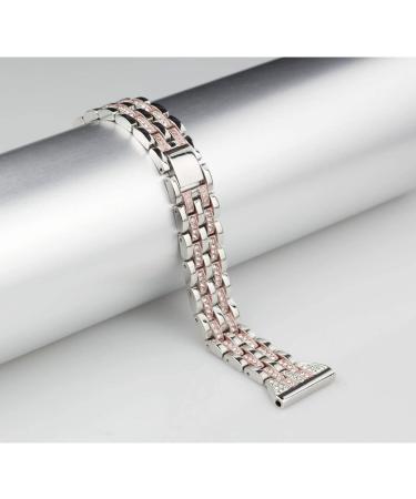 Mtozon Metal Rhinestone Bling Band for Fitbit Versa/Versa 2/Lite - Women's Silver, Rose Gold, Black - Buy Online on GoSupps.com