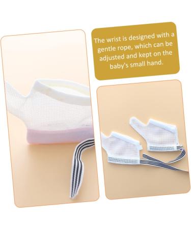 GLSTOY Anti-Eating Gloves 2 Pairs for Kids - Thumb Protector to Stop Nail Biting - Breathable Nylon Mittens for Infant Fingers - Pink/Black - Buy Online on GoSupps.com