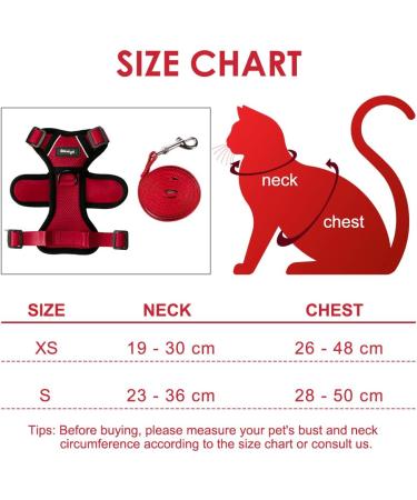 Breakproof Cat Leash Set & Adjustable Soft Kitten Vest with Reflective Stripes | Red Cat Dishes for Small Kittens - Buy Online on GoSupps.com