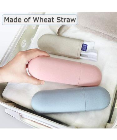 Peoyoye Eco-Friendly Travel Toothbrush & Wheat Straw Toothpaste Holder - No Plastic Ideal for Camping & Mountaineering - Beige - Buy Online on GoSupps.com