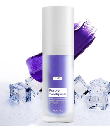 Purple Toothpaste for Teeth Whitening: Best Color-Correcting Toothpaste for Stain Removal Sensitive Teeth Brightening & Non-Peroxide Whitening for Adults 1 fl oz (2pack Package May Vary) 1 Fl Oz (Pack of 2)