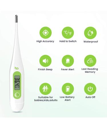 LAEEKCKC Femometer Digital Thermometers Oral Thermometer Adults Kids Babies Accurate Switchable Body Temperature Thermometer (green) - Buy Online on GoSupps.com