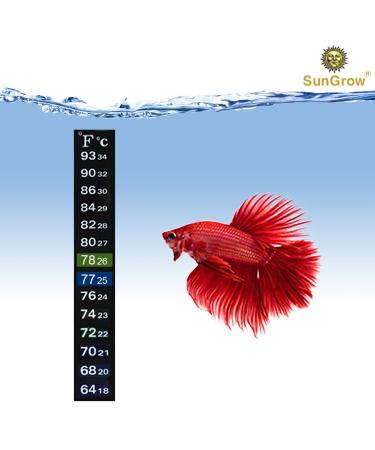 SunGrow Aquarium Sticker Thermometer - Precise Temperature Measurement for Fish, Shrimps & Turtles - Easy Peel & Stick Installation - 2 Color Indicators - Buy Online on GoSupps.com