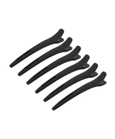 Ilvisest Hair Clips for Styling Sectioning 6 Pack Non Slip Hair Clips Duckbill Hair Clips No-Trace Hair Clips for Thick and Thin Hair - Professional Salon Hair Clips(Black)