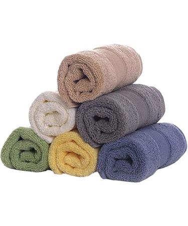 JINGXIN Cotton Face Cloth 6 Pack - Thicken & Absorbent Washcloths 13.7x13.7 Inch for Daily Use - Yellow - Buy Online on GoSupps.com