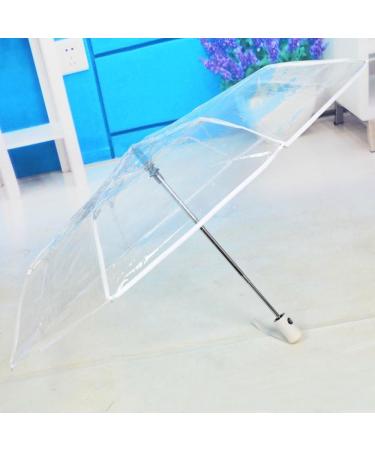 Clear Transparent Folding Automatic Umbrella - Rainy White | WerFamily - Buy Online on GoSupps.com