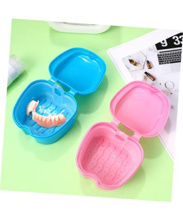 Minkissy Pink Plastic Tooth Box Set - 2 Ventilated Retainer Cases for Prosthesis - International Shipping Available - Buy Online on GoSupps.com
