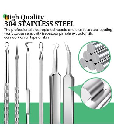 Blackhead Remover Pimple Popper Tool Kit: 6 Pack Black Head Remove Comedone Extractor for Acne Comedone Whitehead Popping Zit Blemish Facial Skin Care Tools - Buy Online on GoSupps.com