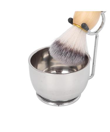 3-in-1 Men's Shaving Set - Razi Brush Synthetic Hair Stainless Steel Bowl & Holder - Perfect Gift for Home Salon - Buy Online on GoSupps.com