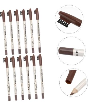 Mikinona 12pcs Eyebrow Pencil with Brush Eyebrow Pen Easy Coloring Brow Pencil Cosmetic Pencils Wood - Buy Online on GoSupps.com