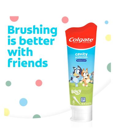 Colgate Kids Fluoride Toothpaste for Ages 2+, Bluey Mild Bubble Fruit Flavor 4.6 Ounce - 1 Count - Buy Online on GoSupps.com