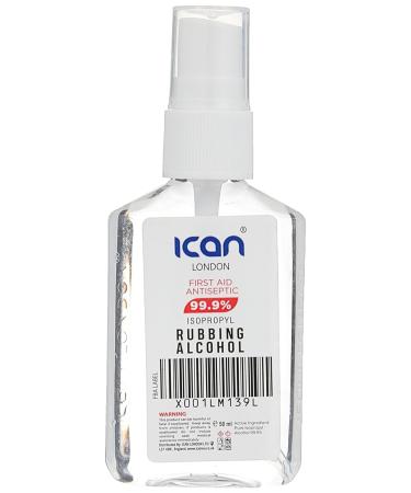 ican london isopropyl rubbing Alcohol 99.9% First aid Antiseptic Disinfectant 50ml spray *travel size* 50 ml (Pack of 1)