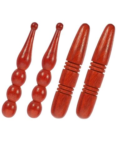Healeved 4 pieces acupuncture rod skin care tool Pressure point massager massage tab for body acupressure rod massage unique massage devices foot massage sticks portable wooden 13x2.5cm colored