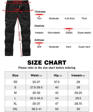 Rdruko Women's Water-Resistant Hiking Cargo Pants - Black, Large | Quick Dry, UPF 50+, Zipper Pockets - Buy Online on GoSupps.com