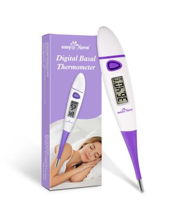 Easy Home Digital Basal Body Thermometer: Oral Ovulation Tracking Thermometer 1/100th Degree High Precision - Accurate BBT Fertility Temperature Thermometer with Premom App | EBT-018 Purple