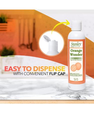 Stanley Home Products Orange Wonder Spot & Stain Remover - Eco-Friendly Oil & Grease Cleaner for Baby & Kids Clothing Carpet & Furniture - 8 Fl Oz - Buy Online on GoSupps.com
