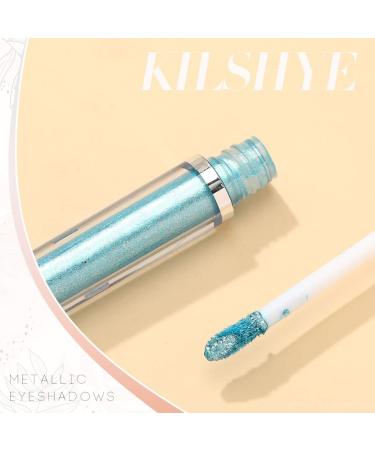 Kilshye Metallic Glitter Eyeshadow - Shiny Blue Liquid Eye Shadow for Women and Girls - Buy Online on GoSupps.com