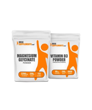 Magnesium Glycinate 250g + Vitamin D3 5000IU 250g Bundle