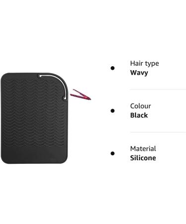 Kuou Heat Resistant Mat for Hair Styling Tools - Silicone, Heat Proof Protection - 9X 6.5'' Black - Buy Online on GoSupps.com