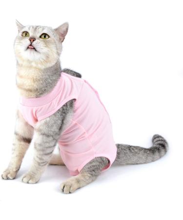 Ranphy Cat Recovery Suit for Abdominal Wounds or Skin Diseases Soft Cotton Surgical Recovery Shirt Breathable E-Collar Alternative After Surgery Home Indoor Anti Licking Clothes Pink M M(Chest:34cm Back:25cm Neck:24cm) pink - Buy Online on GoSupps.com