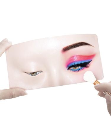 Makeup Practice Face, Dfsuiwk Silicone Face Eye Makeup Practice Board Professional Eyebrow and Eye Makeup Practice Board for Beginners (White)
