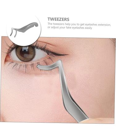GLEAVI Eyelash Curler Eyebrow Curler Lash Applicator False Lash Mascara Curved Eyelash Tweezers Face Hair Tweezers Eyelash Holder Eyelash Comb Stainless Steel Miss Make up Extend - Buy Online on GoSupps.com