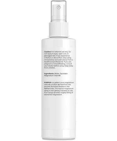PURPUR Zechstein Magnesium Oil Spray - 100% Pure Topical Magnesium Supplement for Muscle Recovery Joint Support and Skin Health 8 oz Pure 8 Fl Oz (Pack of 1) - Buy Online on GoSupps.com