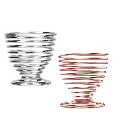 2 Pieces Makeup Blender Sponge Holder Beauty Sponge Holder Makeup Sponge Stand for Drying Metal (Rose Gold + Silver)