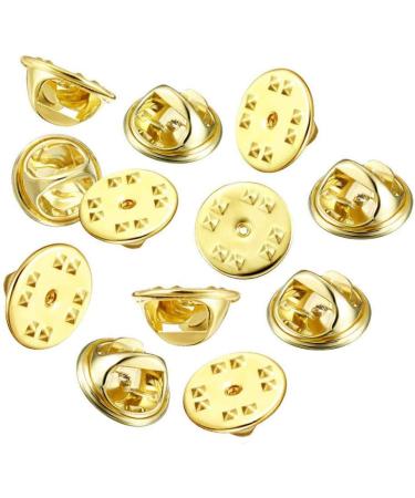 50PCS Brass Metal Pin Backs for Brooch Tie Hat Badge Insignia - Gold | Lapel Pin Backings - Buy Online on GoSupps.com