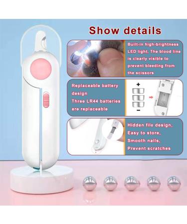 EPROICKS LED Pet Nail Clippers with Safety Guard - Pink - Ideal for Dogs, Cats, Rabbits, Guinea Pigs - Precise Trimming, Anti-Bloodline, Grooming Tool - Buy Online on GoSupps.com