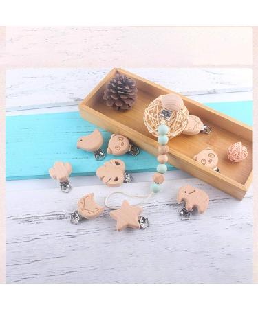 FSSTUD 4-Pack Leaf Shape Wooden Pacifier Clips - Safe & Stylish Baby Pacifier Holders - Buy Online on GoSupps.com