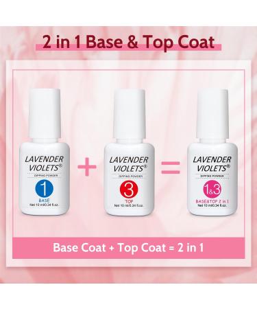 Lavender Violets 12Pcs Dip Powder Nail Kit - 6 Colors French Pink Dipping Powder System with Base, Top Coat & Activator for Manicure at Home - Buy Online on GoSupps.com